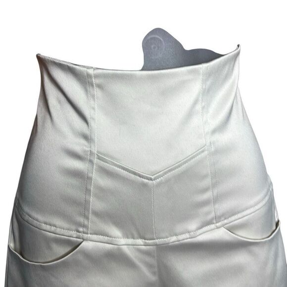 Susie Mooratoff High-Waisted Satin Cream Shorts (399) - Picture 2 of 6